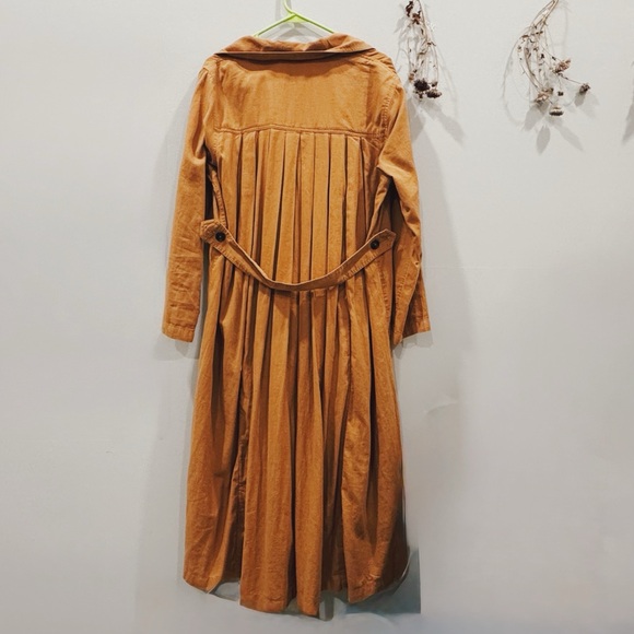 Long Tan Orange Trench coat / duster - Picture 2 of 3
